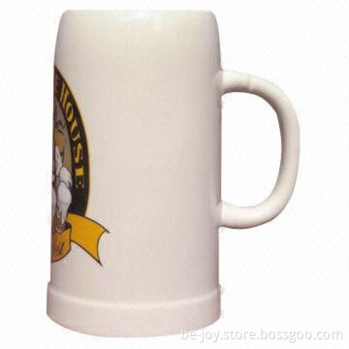 Ceramic beer mug with printing, various artworks and colors are available, OEM orders are welcome
